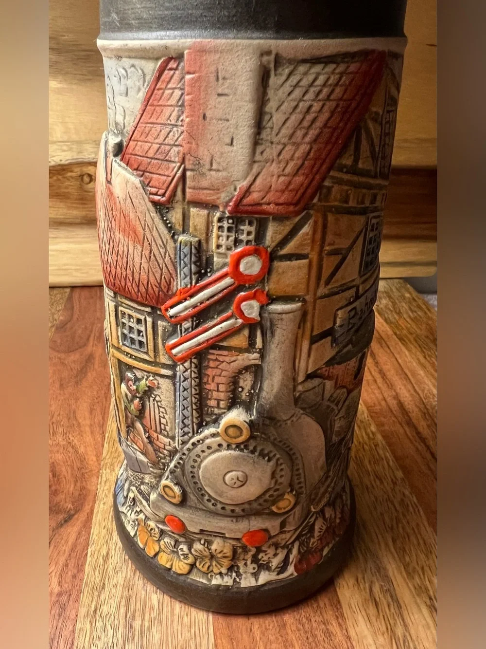 Armin Bay Ltd Ed German Beer Stein #576/5000 95% Pewter Locomotive Lid